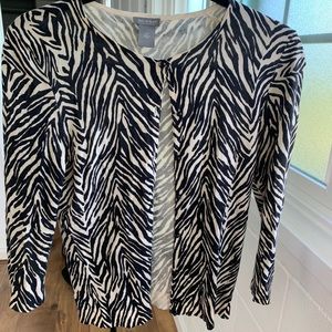 Ann Taylor Zebra Cardigan XS